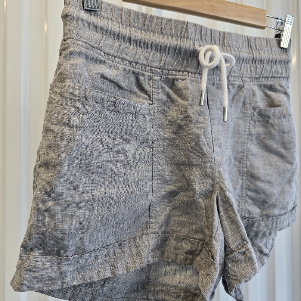 Athleta Women's Cabo Linen Shorts 2 Heather Gray Summer Basic Casual Comfort